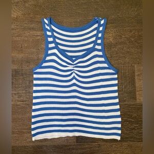 Shein blue & white striped tank top. Size small.